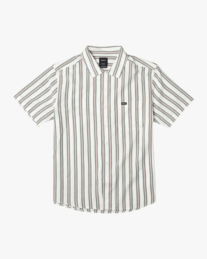 RVCA Shirts Flannels Dusk Camp Short Sleeve Shirt Natural 8211 Men
