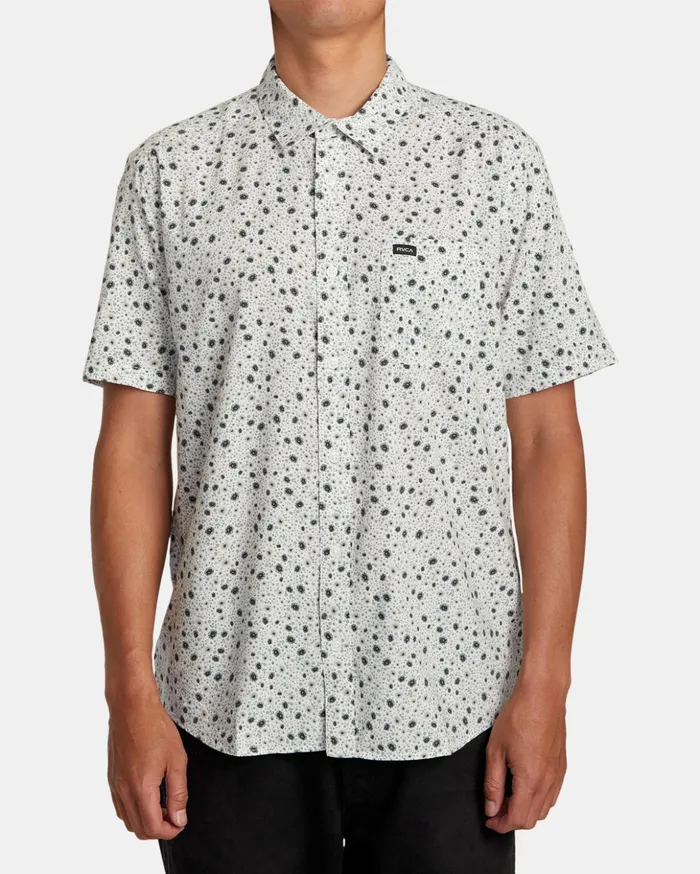 RVCA Shirts Flannels English Roses Short Sleeve Shirt White 8211 Men