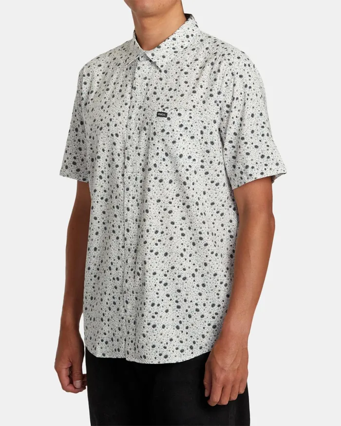 RVCA Shirts Flannels English Roses Short Sleeve Shirt White 8211 Men