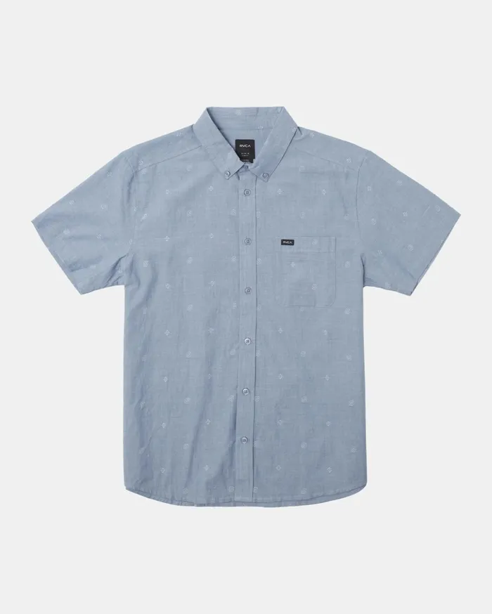 RVCA Shirts Flannels That039ll Do Dobby Short Sleeve Shirt Baja Blue 8211 Men RVCA Shirts Flannels That039ll Do Dobby Short Sleeve Shirt Baja Blue 8211 Men
