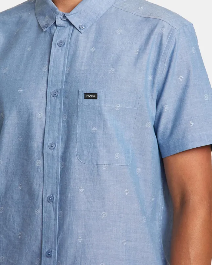 RVCA Shirts Flannels That039ll Do Dobby Short Sleeve Shirt Baja Blue 8211 Men RVCA Shirts Flannels That039ll Do Dobby Short Sleeve Shirt Baja Blue 8211 Men