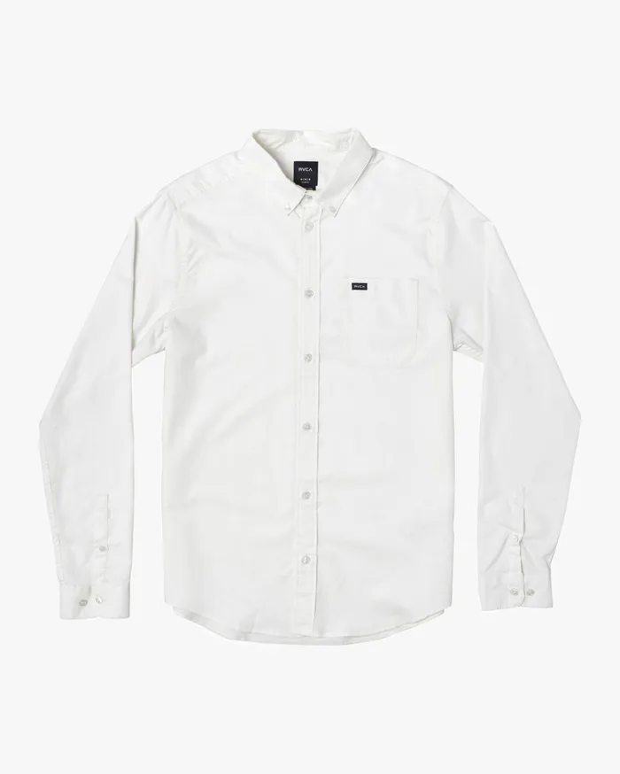 RVCA Shirts Flannels Thatll Do Stretch Long Sleeve Shirt White 8211 Men