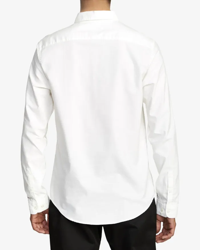 RVCA Shirts Flannels Thatll Do Stretch Long Sleeve Shirt White 8211 Men