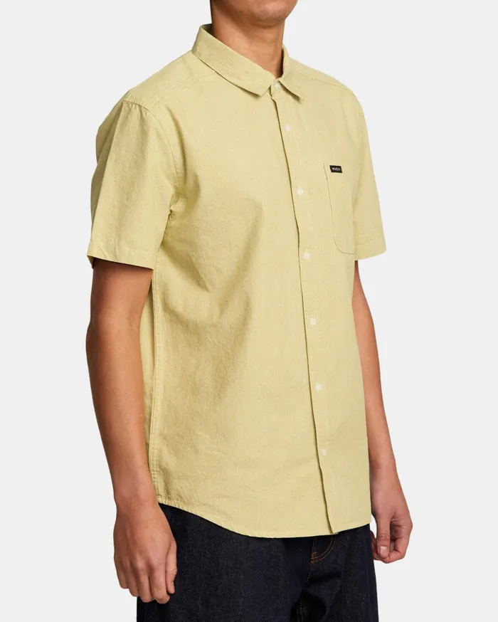 RVCA Shirts Flannels Visions Stripe Short Sleeve Shirt Marsh 8211 Men