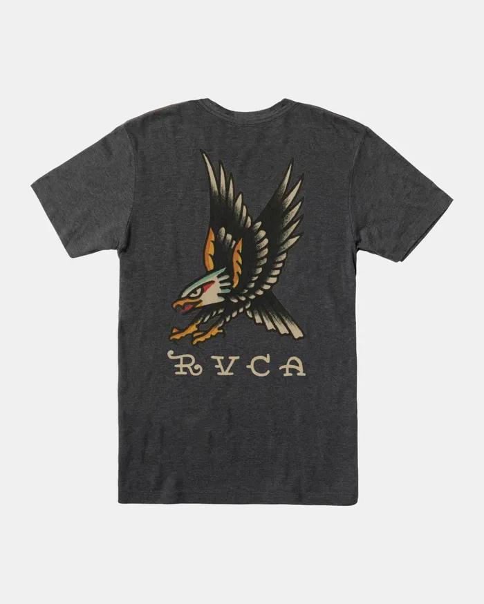 RVCA Short Sleeves Bert Eagle TShirt Black 8211 Men