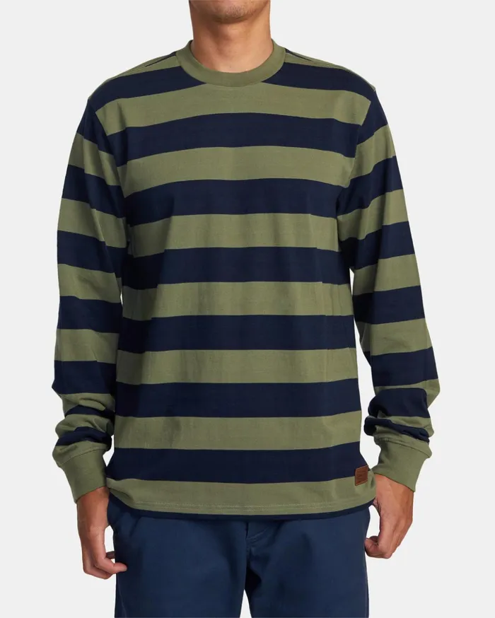 RVCA Short Sleeves Chainmail Long Sleeve Top Indigo 8211 Men