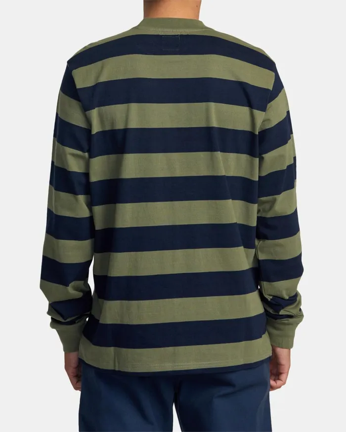 RVCA Short Sleeves Chainmail Long Sleeve Top Indigo 8211 Men