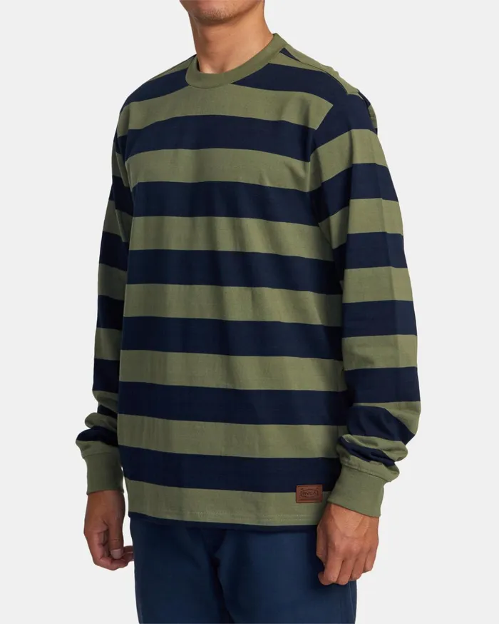 RVCA Short Sleeves Chainmail Long Sleeve Top Indigo 8211 Men