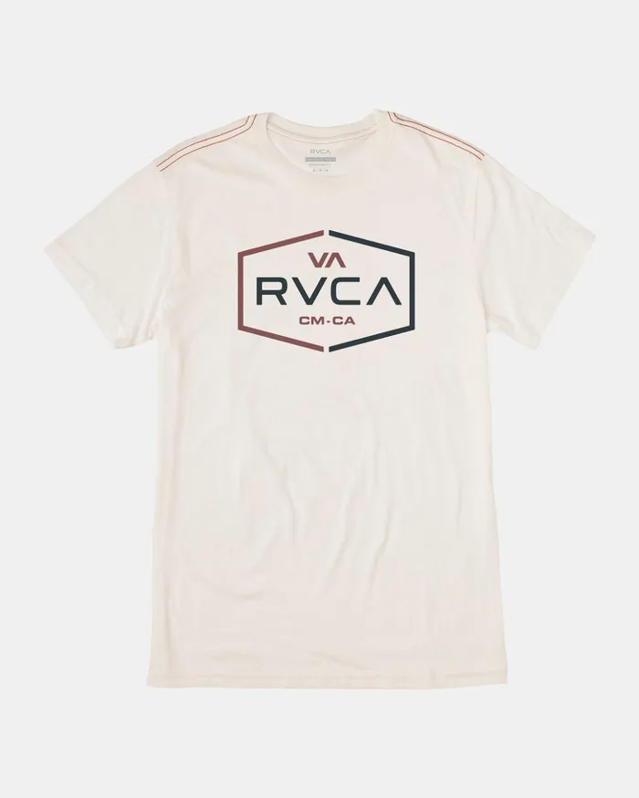 RVCA Short Sleeves Layover Slub Tee Antique White 8211 Men