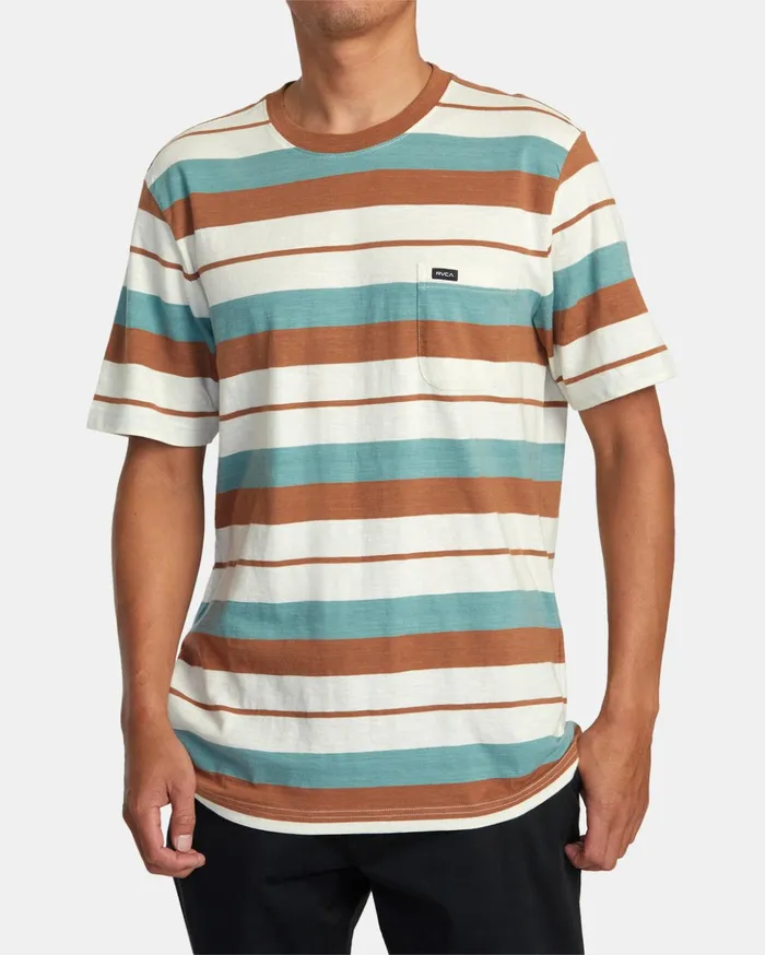 RVCA Short Sleeves Magnolia TShirt Silver Bleach 8211 Men