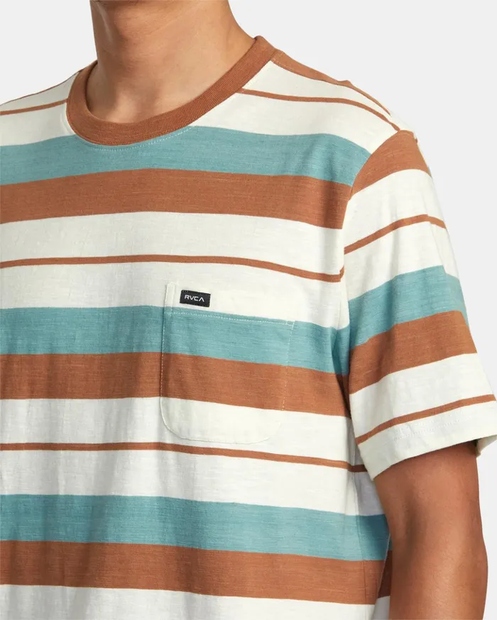 RVCA Short Sleeves Magnolia TShirt Silver Bleach 8211 Men