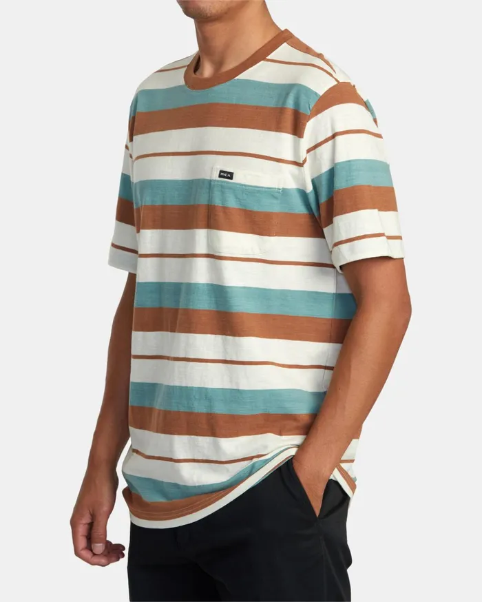 RVCA Short Sleeves Magnolia TShirt Silver Bleach 8211 Men