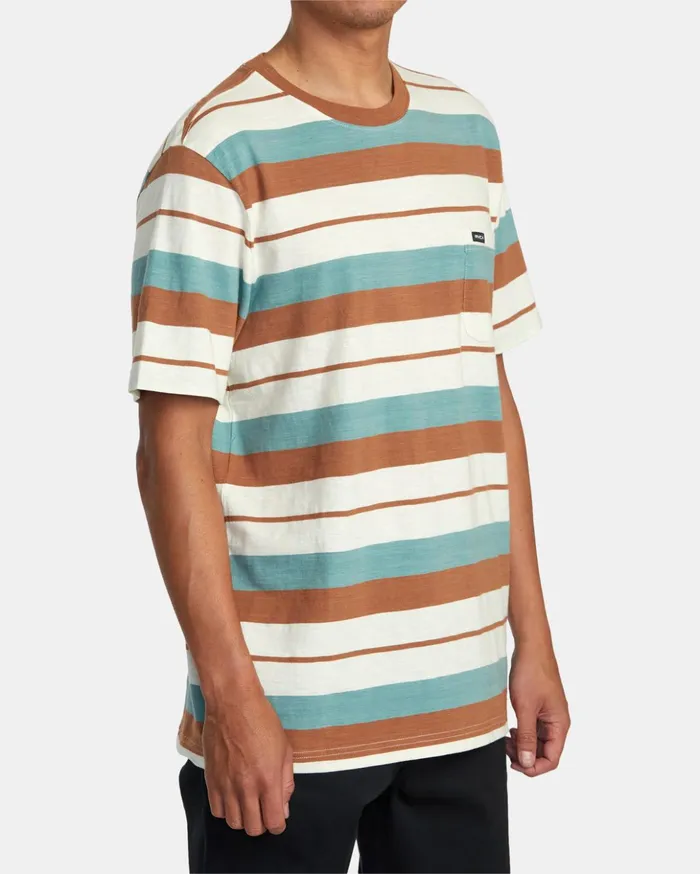 RVCA Short Sleeves Magnolia TShirt Silver Bleach 8211 Men