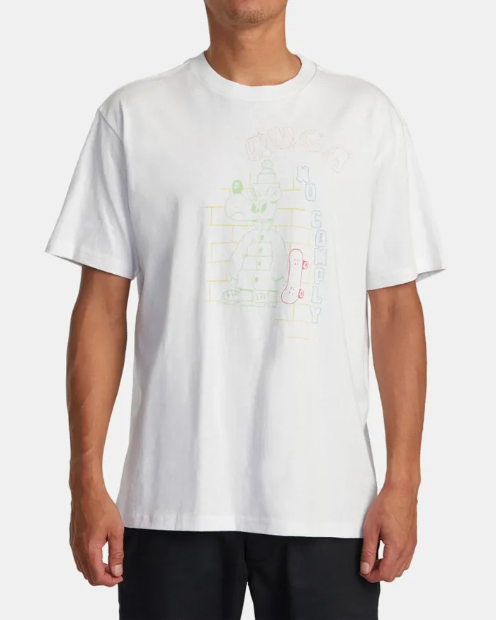 RVCA Short Sleeves No Comply Tee White 8211 Men