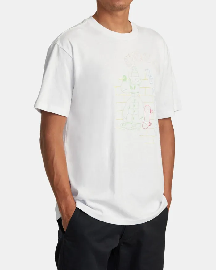 RVCA Short Sleeves No Comply Tee White 8211 Men