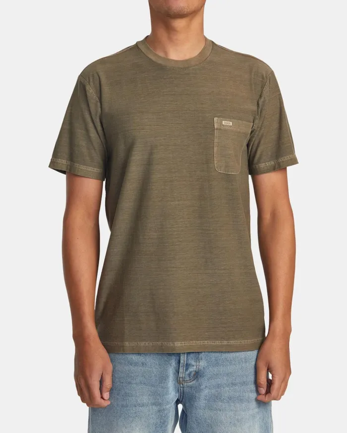 RVCA Short Sleeves PTC Stripe TShirt Mushroom 8211 Men