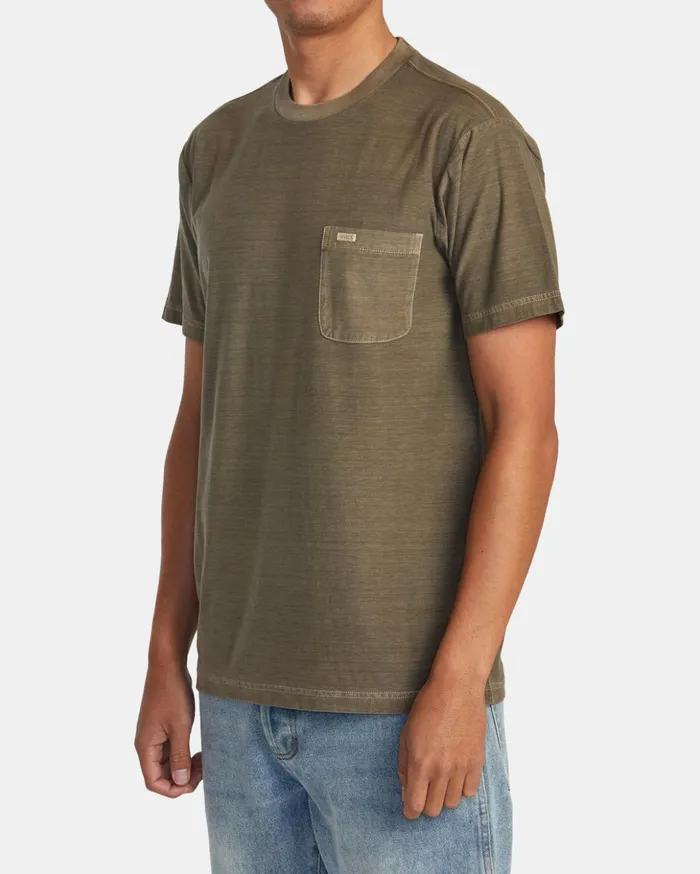 RVCA Short Sleeves PTC Stripe TShirt Mushroom 8211 Men