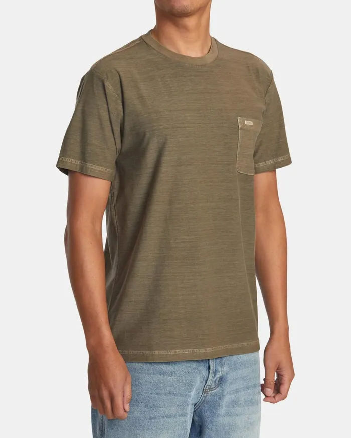 RVCA Short Sleeves PTC Stripe TShirt Mushroom 8211 Men