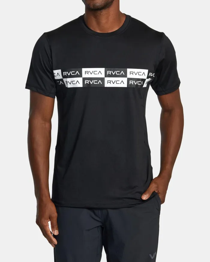 RVCA Short Sleeves Sport Vent Performance Tee Whiteblack 8211 Men
