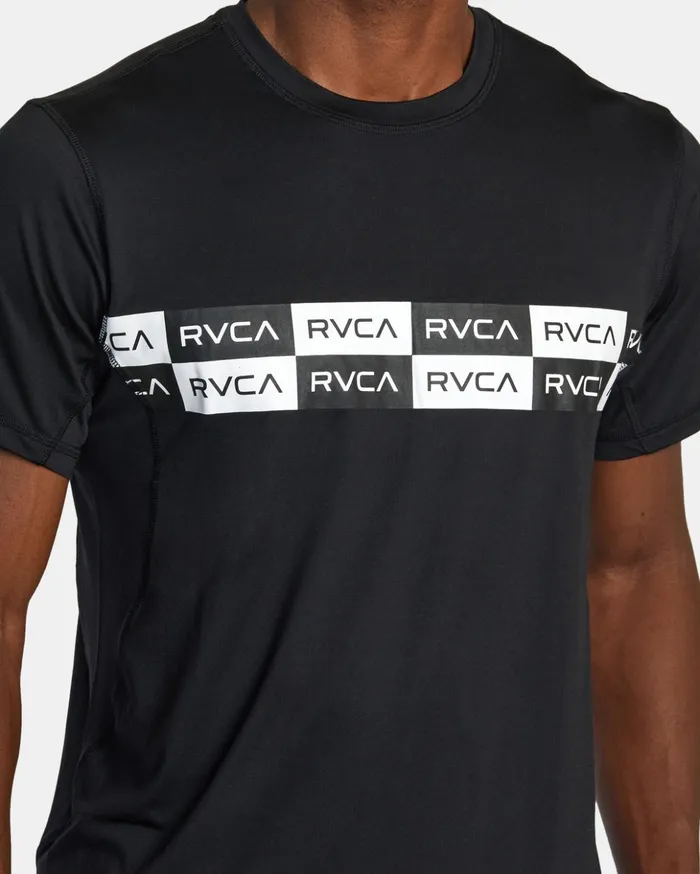 RVCA Short Sleeves Sport Vent Performance Tee Whiteblack 8211 Men