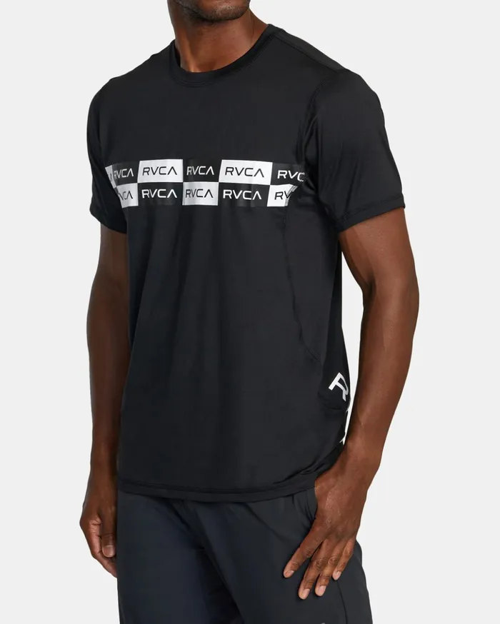 RVCA Short Sleeves Sport Vent Performance Tee Whiteblack 8211 Men