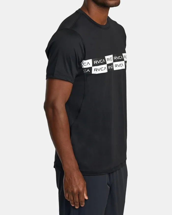 RVCA Short Sleeves Sport Vent Performance Tee Whiteblack 8211 Men