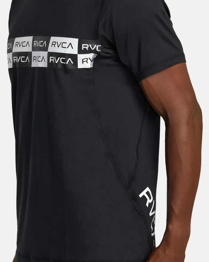 RVCA Short Sleeves Sport Vent Performance Tee Whiteblack 8211 Men