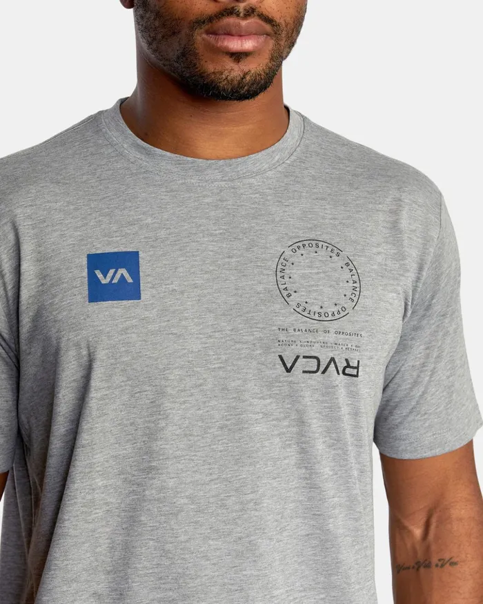 RVCA Short Sleeves VA Mark Tee Heather Grey 8211 Men