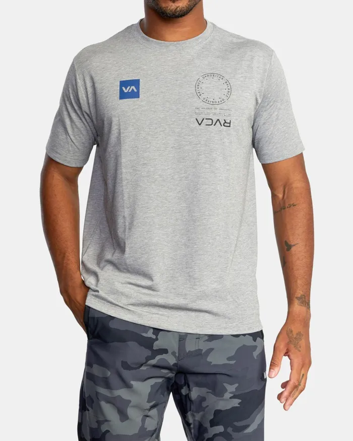 RVCA Short Sleeves VA Mark Tee Heather Grey 8211 Men