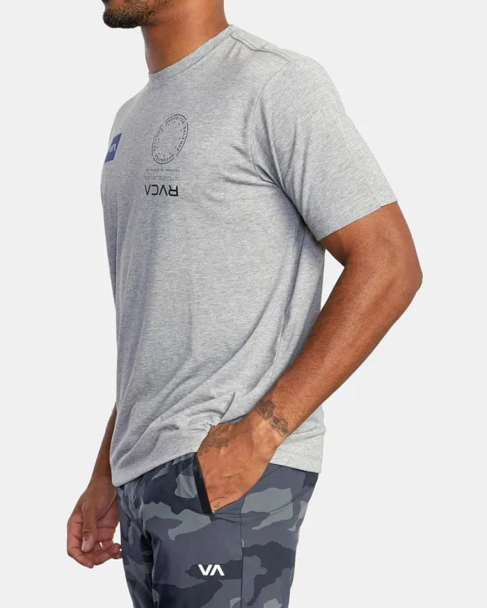 RVCA Short Sleeves VA Mark Tee Heather Grey 8211 Men