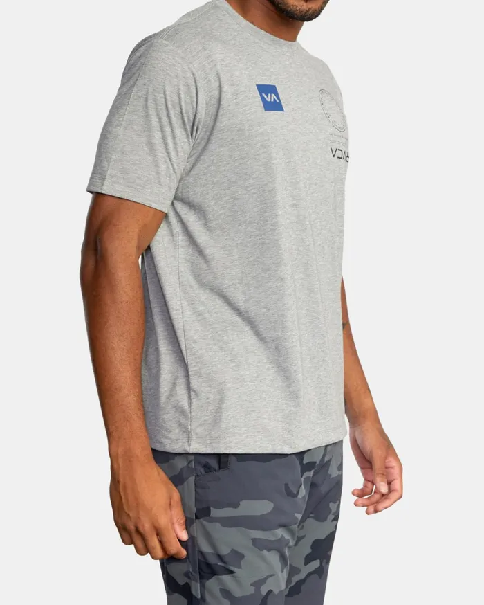 RVCA Short Sleeves VA Mark Tee Heather Grey 8211 Men