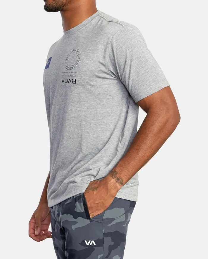 RVCA Short Sleeves VA Mark Tee Heather Grey 8211 Men