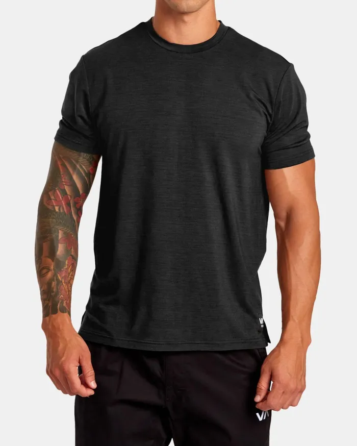 RVCA Short Sleeves VA Sport Balance Technical Training TShirt Black 8211 Men RVCA Short Sleeves VA Sport Balance Technical Training TShirt Black 8211 Men