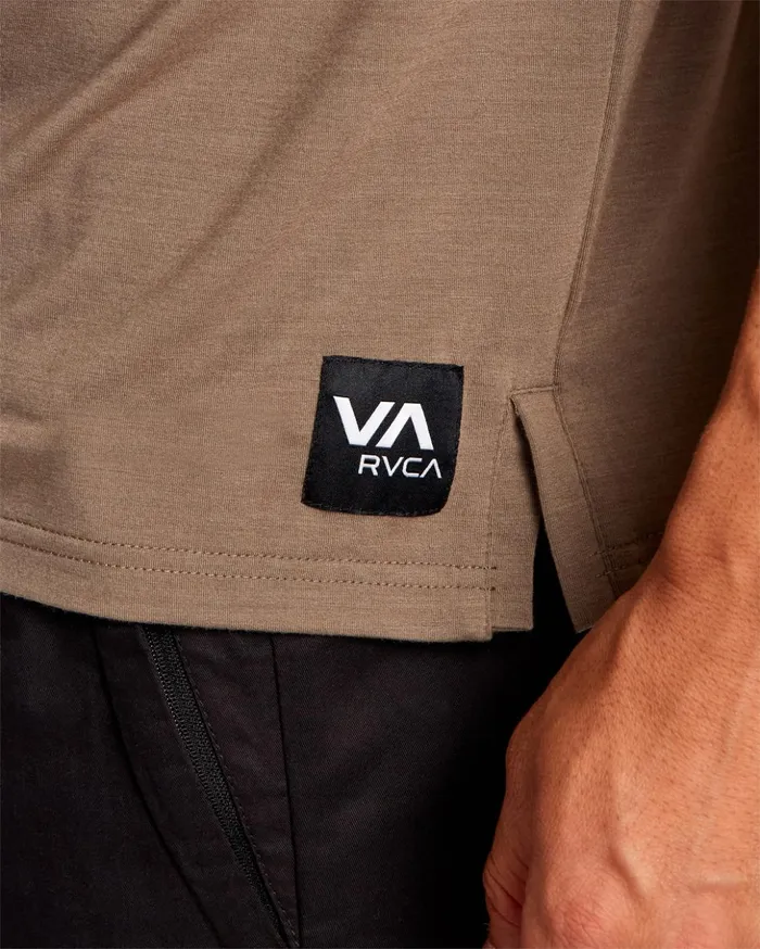 RVCA Short Sleeves VA Sport Balance Technical Training TShirt Mushroom 8211 Men RVCA Short Sleeves VA Sport Balance Technical Training TShirt Mushroom 8211 Men