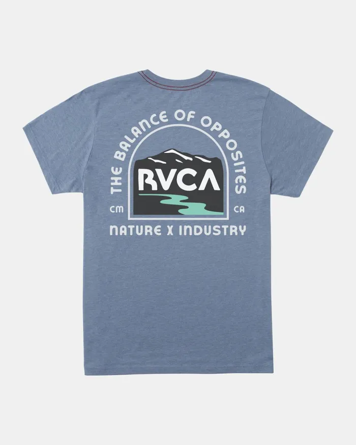 RVCA Short Sleeves Vistas TShirt Industrial Blue 8211 Men