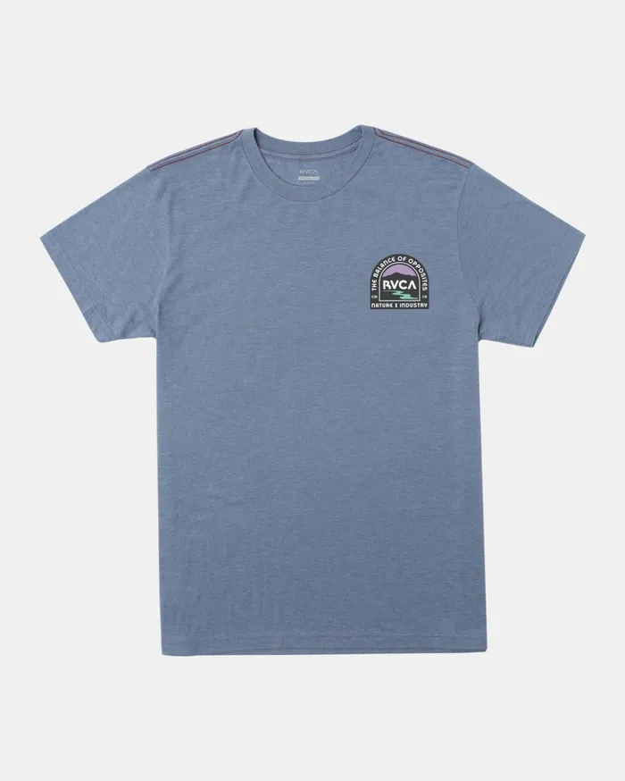 RVCA Short Sleeves Vistas TShirt Industrial Blue 8211 Men