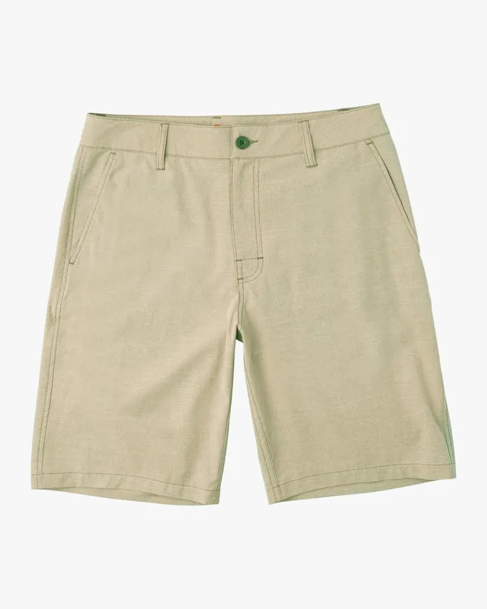 RVCA Shorts Boy039s Balance Hybrid 17034 Boardshorts Khaki 8211 Boys