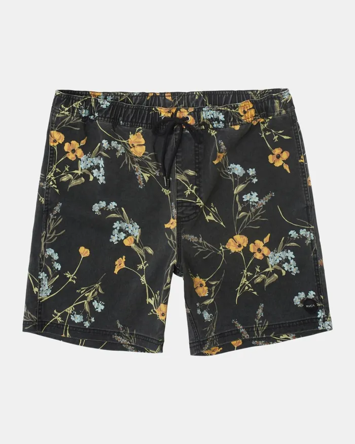 RVCA Shorts Hybrids Escape Print Elastic Waist Walkshorts 17 Midnight 8211 Men