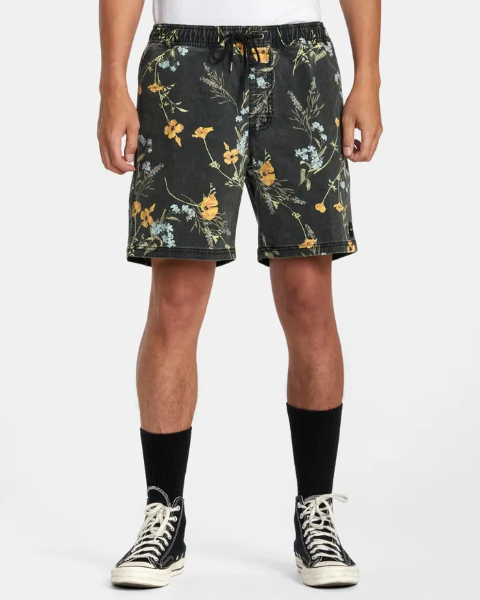 RVCA Shorts Hybrids Escape Print Elastic Waist Walkshorts 17 Midnight 8211 Men RVCA Shorts Hybrids Escape Print Elastic Waist Walkshorts 17 Midnight 8211 Men