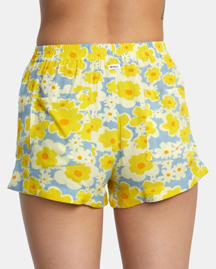 RVCA Shorts Skirts Sawyer Print Elastic Waist Shorts Dusty Blue 8211 Women