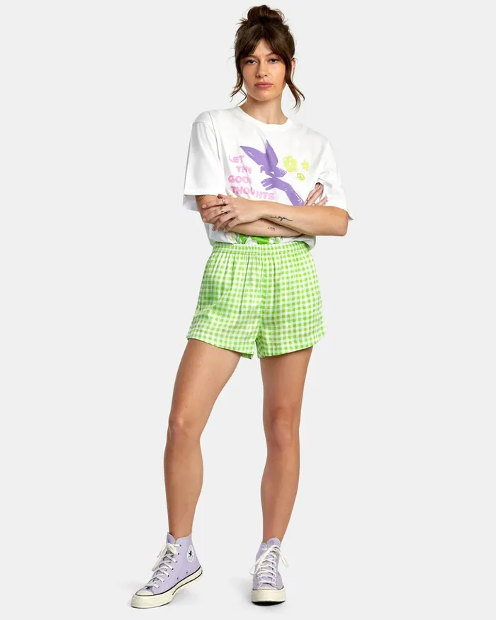 RVCA Shorts Skirts Sawyer Woven Shorts Green Flash 8211 Women
