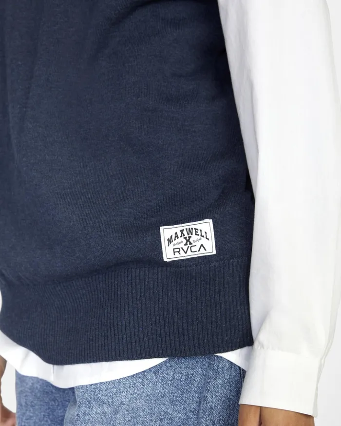 RVCA Sweaters Hometown Sweater Vest Moody Blue 8211 Women