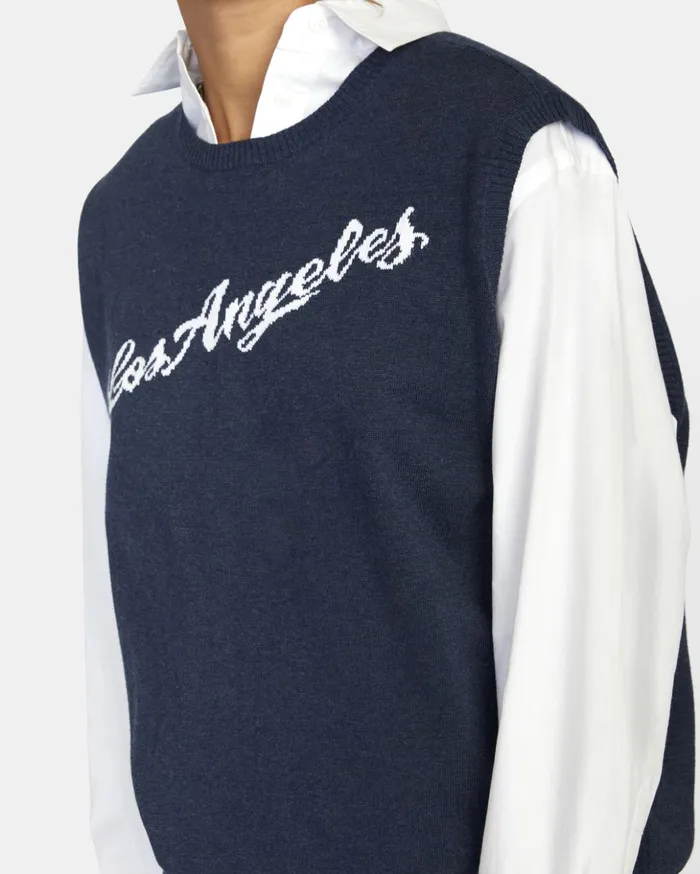 RVCA Sweaters Hometown Sweater Vest Moody Blue 8211 Women