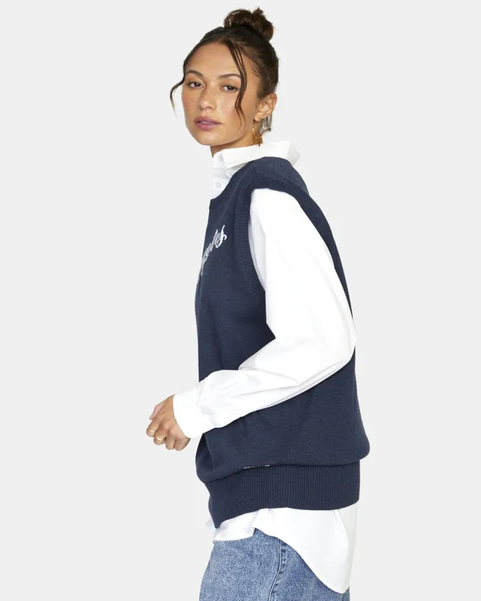 RVCA Sweaters Hometown Sweater Vest Moody Blue 8211 Women