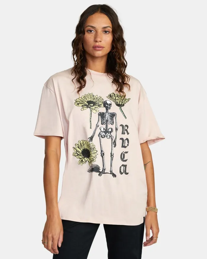 RVCA Tees Tanks Forever Graphic Tee Rose Smoke 8211 Women