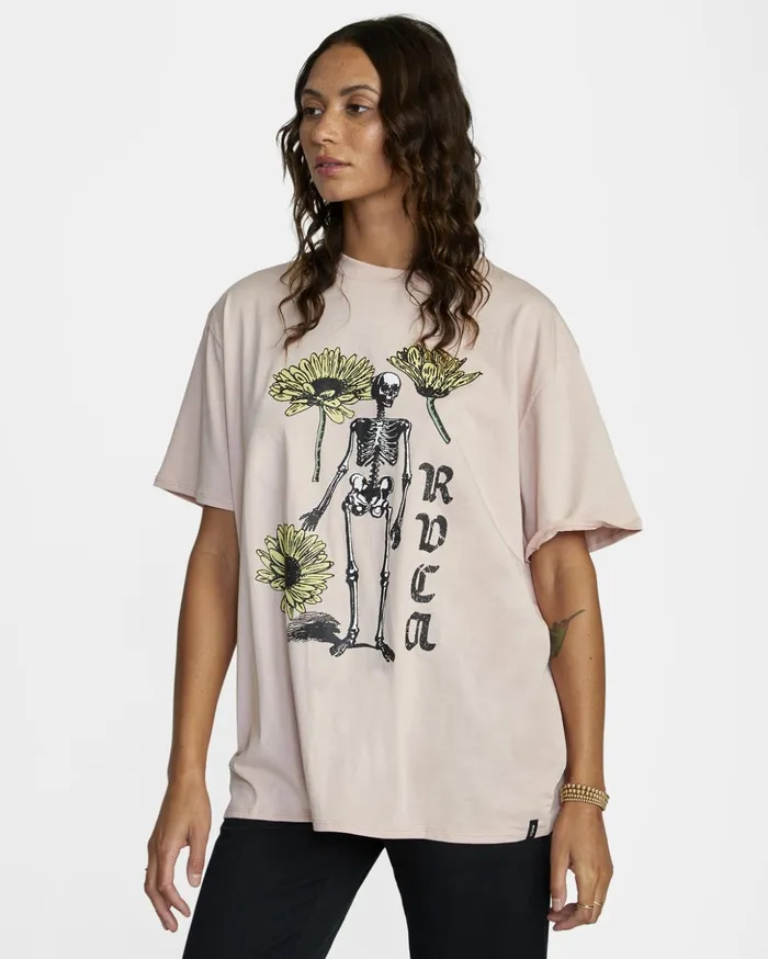 RVCA Tees Tanks Forever Graphic Tee Rose Smoke 8211 Women