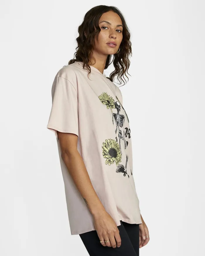 RVCA Tees Tanks Forever Graphic Tee Rose Smoke 8211 Women
