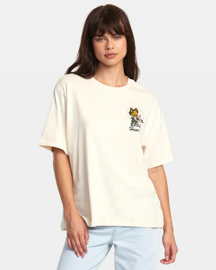 RVCA Tees Tanks Wish You Were Here TShirt Latte 8211 Women