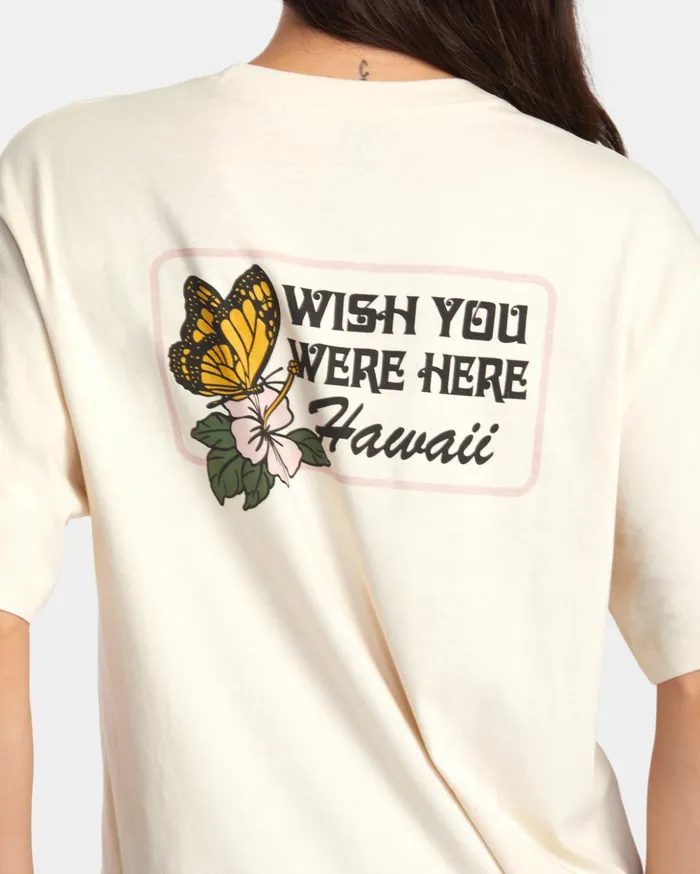 RVCA Tees Tanks Wish You Were Here TShirt Latte 8211 Women