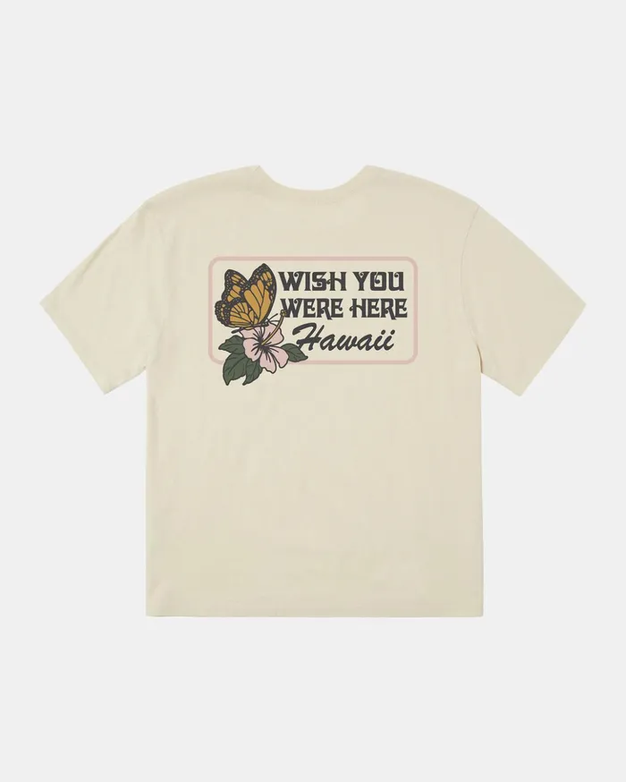 RVCA Tees Tanks Wish You Were Here TShirt Latte 8211 Women